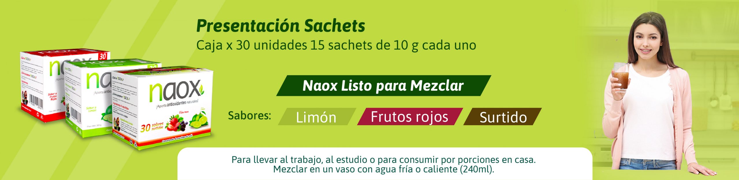 Naox Sachet, bebida antioxidante saludable